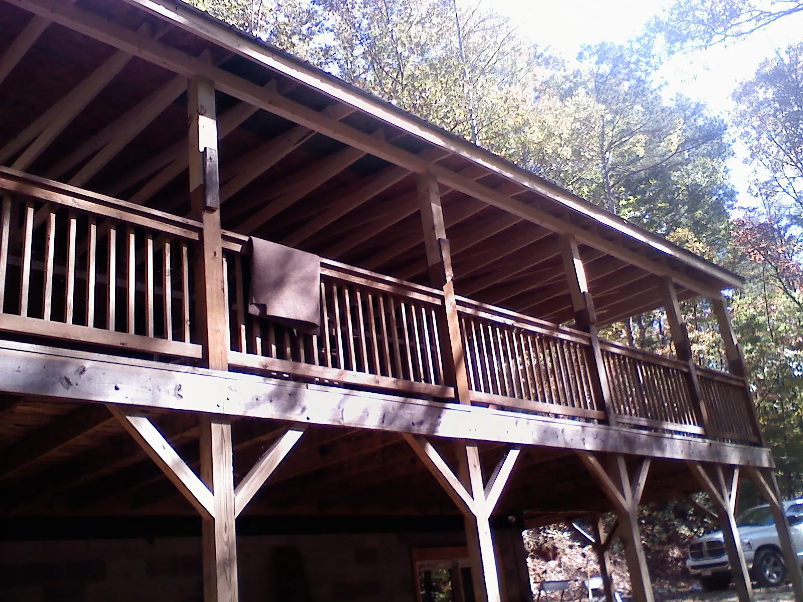 Timber framing under a new elevated porch and deck — Roof Leak Repair in Sterling Forest by Roofing Brothers